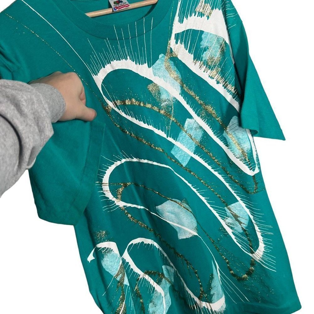 Vintage 90s DIY All Over Print Art T-shirt Mens XL Single Stitched Made in USA - Picture 2 of 4